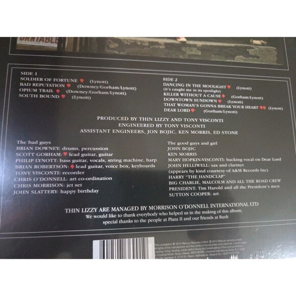 Thin Lizzy Bad Reputation Limited Edition 180g Clear Red Vinyl LP Record - Picture 3 of 3